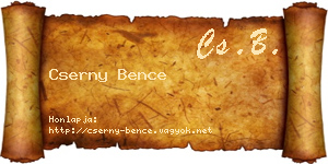 Cserny Bence névjegykártya